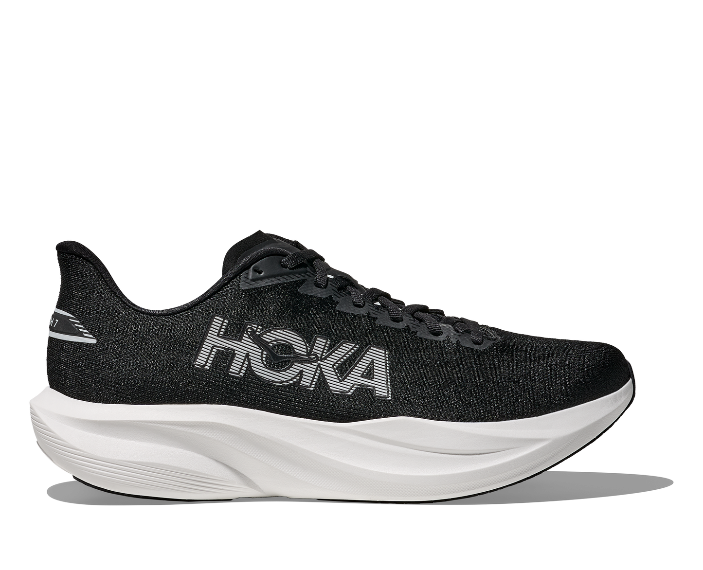 Mens Hoka Mach 7 side view black white